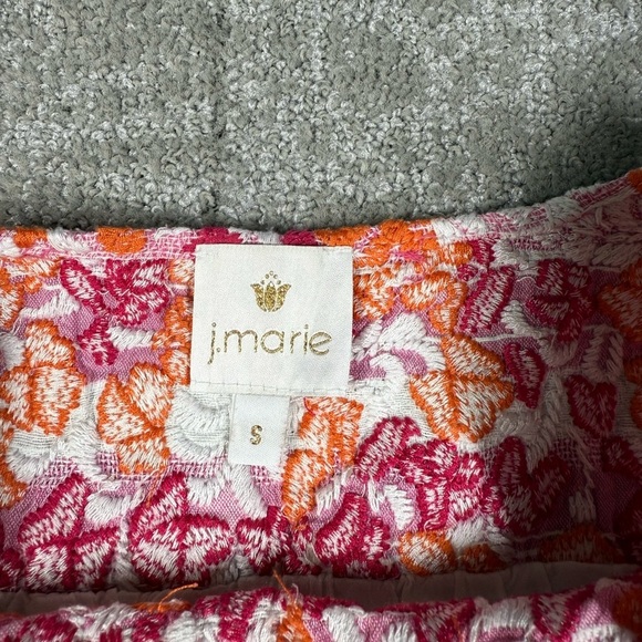 J. Marie Pink Embroidered Mini Sleeveless Pink Striped Dress Size Small - Picture 3 of 8